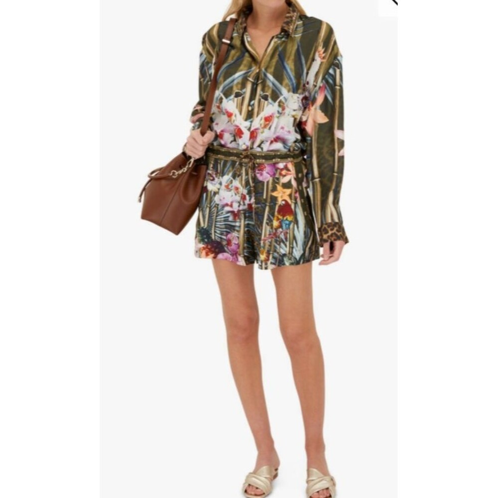 Women's Camilla Silk Passport To Paradise Multicolor Oversized Blouse Size Small - Picture 4 of 16